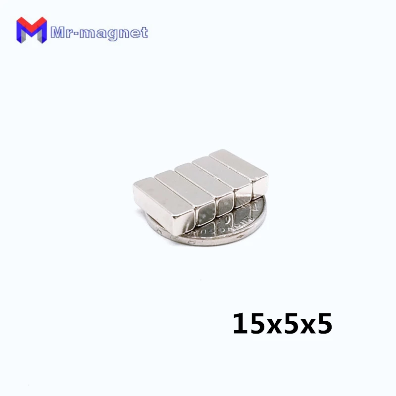 50 шт. Высокое качество 15x5x5 мм супер сильный Нео неодимовый магнит NdFeB 15*5*5 15 x 5