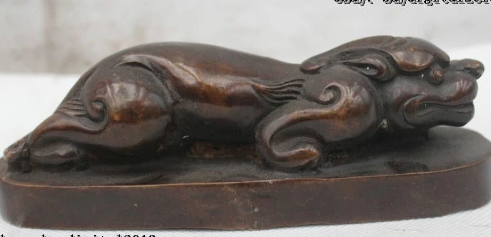 

2" Chinese Purple Bronze Foo Fu Lion Beast Dynasty imperial Seal Stamp Signet