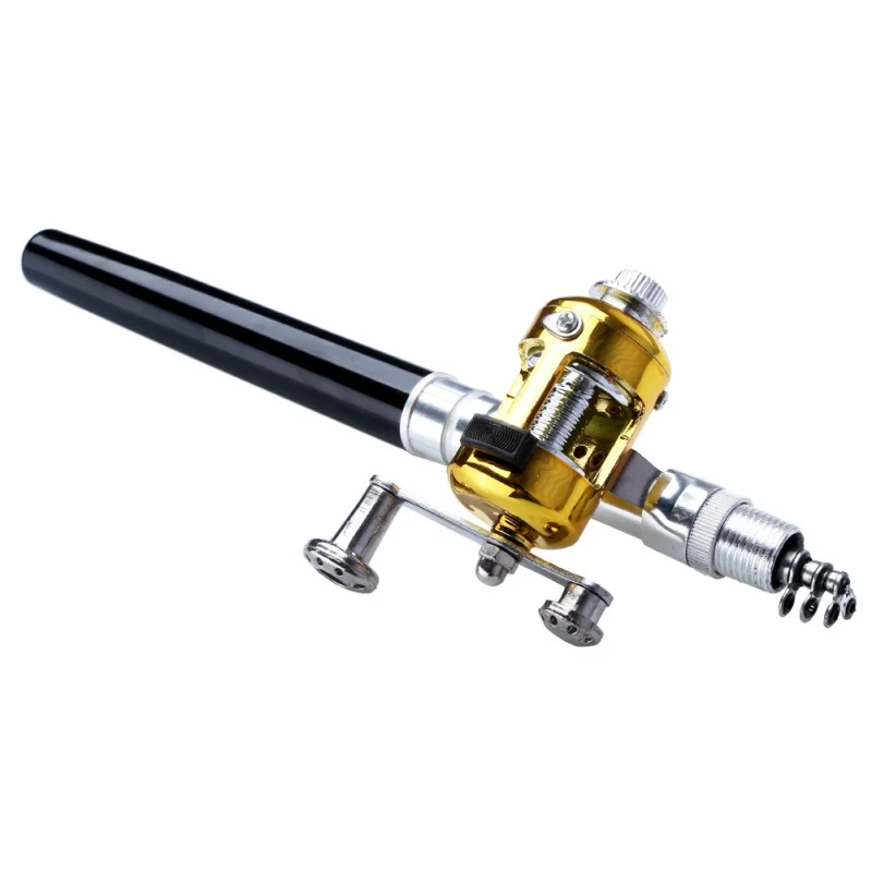 Newly Portable Mini Pen Aluminum Alloy Fishing Rod Adjustable Reel