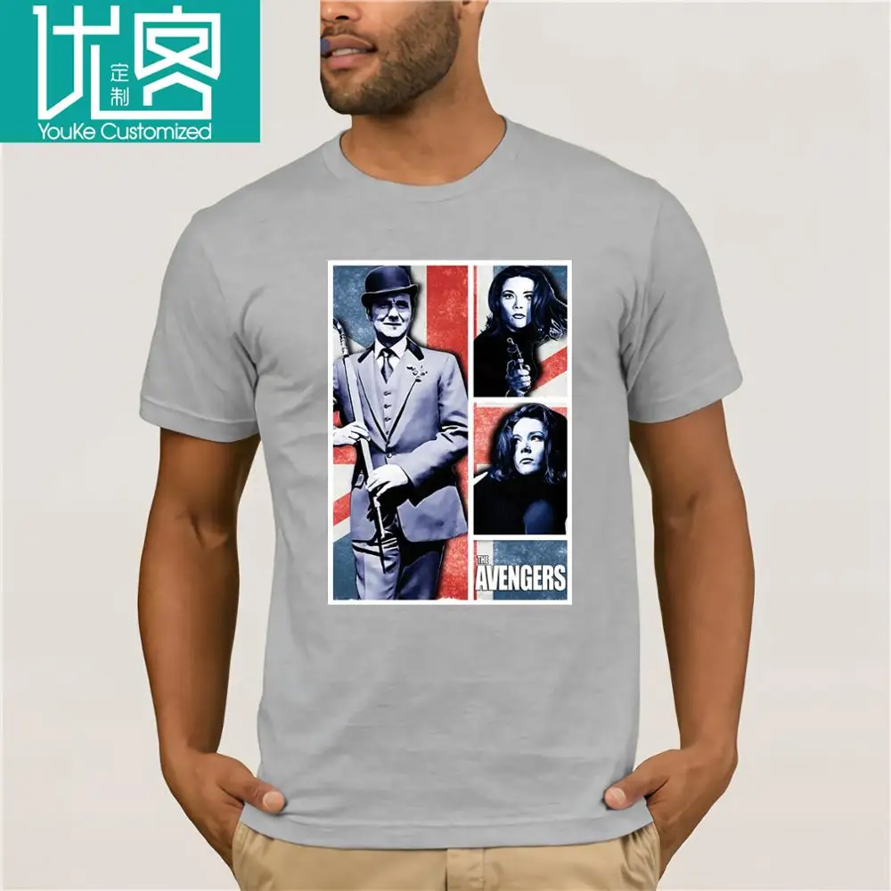 Новая футболка мстители John Steed Emma Peel Tee Sixties Macnee Rigg Cent Tv 2019 Мужская модная крутая