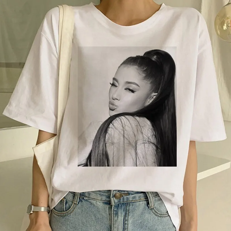 Ariana Grande, женская футболка, 7 колец, модная, Harajuku, Thank U Next, футболка, 90 s, хип-хоп, короткий рукав, Ullzang, футболка, топ, футболка, Женская - Цвет: 14