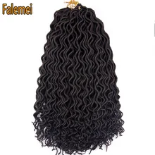 FALEMEI Goddess Faux locs кудряшки косички 18 дюймов Синтетические волосы для наращивания крючком плетение волос богемные локоны