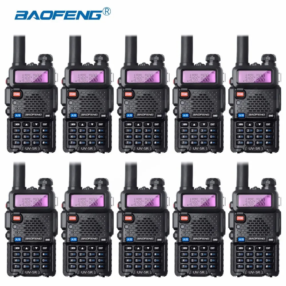 10 шт. бао фэн UV-5R рация Baofeng UV5R CB радио VHF UHF двухдиапазонное двухстороннее радио 5 Вт VOX фонарик Ham радио