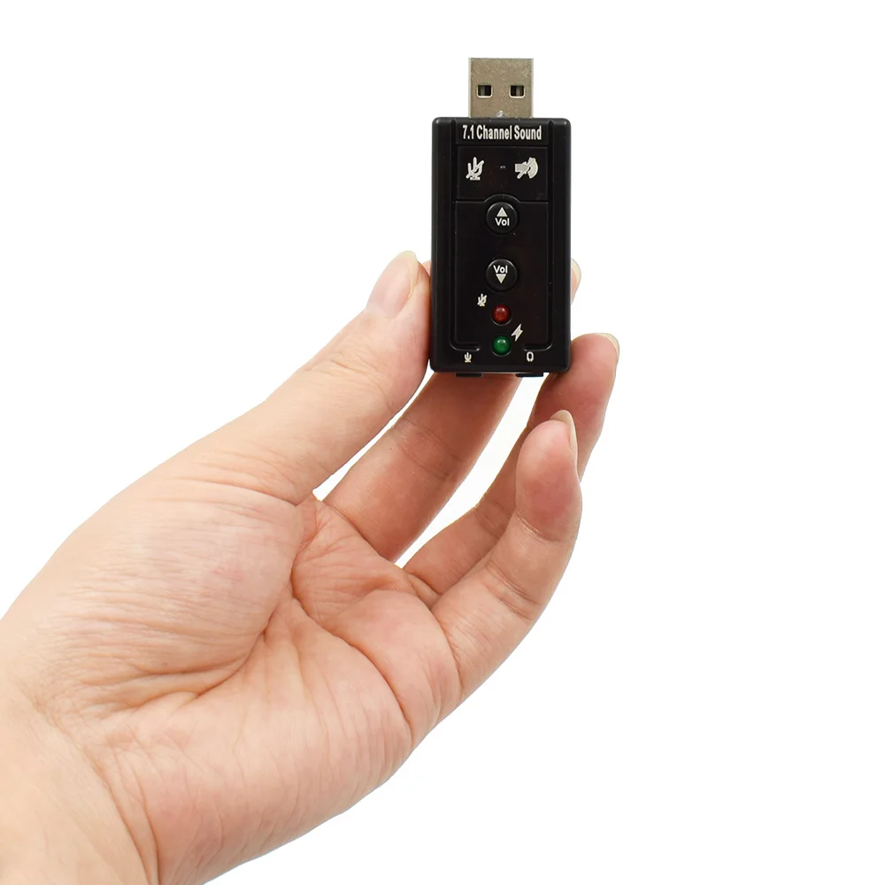 Внешняя звуковая карта Mini USB 7 1 для ПК/Windows/Vista/MacOS разъем 3 5 мм наушников