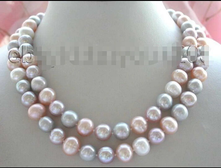 

Genuine Natural 12mm Round Multicolor Pearl Necklace!