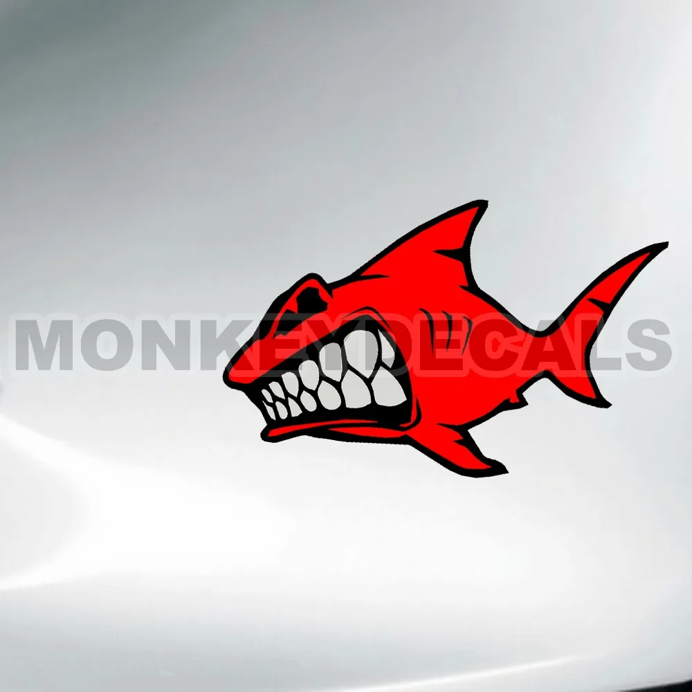 Car stickers angry red shark multi colors car motorcycle stickers