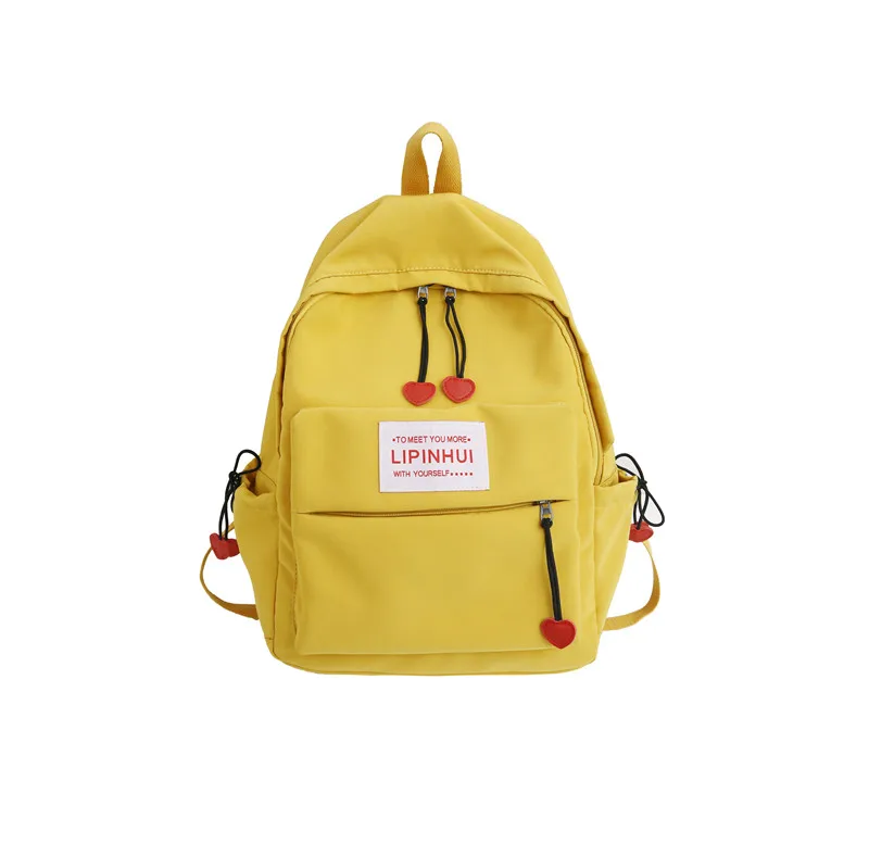 yellow DCIMOR водонепроницаемый нейлоновый рюкзак для женщин, дорожная сумка на шнурке в виде сердца, школьный рюкзак для девочек-подростков, женский рюкзак в консервативном стиле Mochila - Цвет: yellow