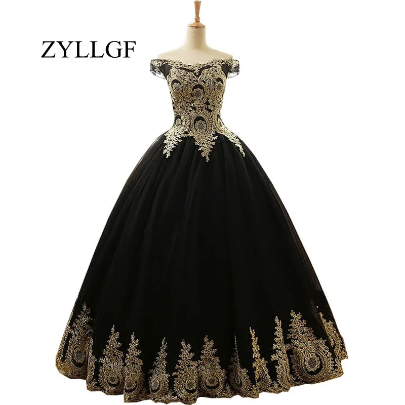 ZYLLGF Длинное Пышное Платье для мамы и дочки, одежда Милая с открытыми плечами, расшитое золотистым кружевом черное, длина до пола для матери
