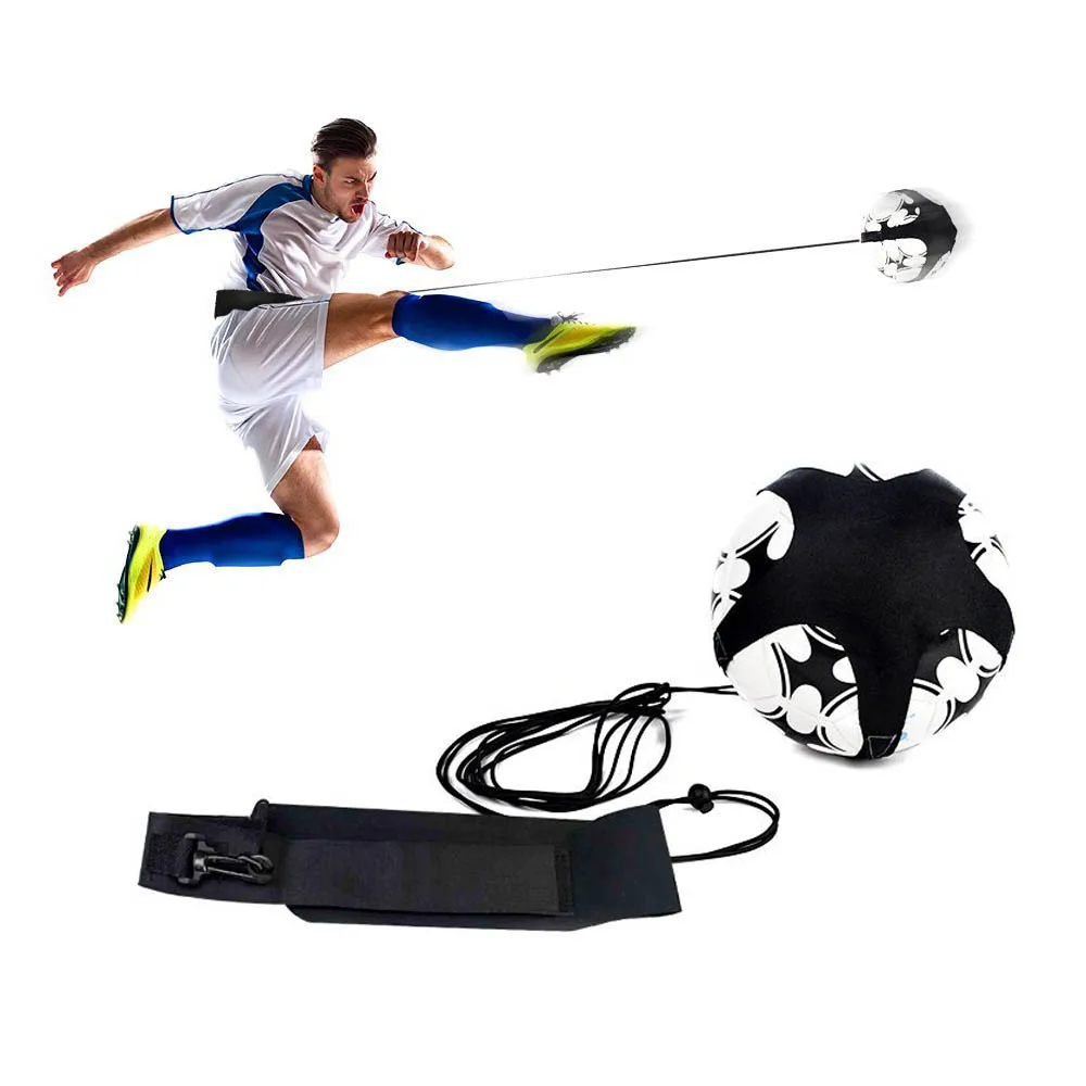 Football Kick Trainer Soccer Training Aid Hands Free Solo Practice Equipment Belt Elastic Rope For Kids Adults