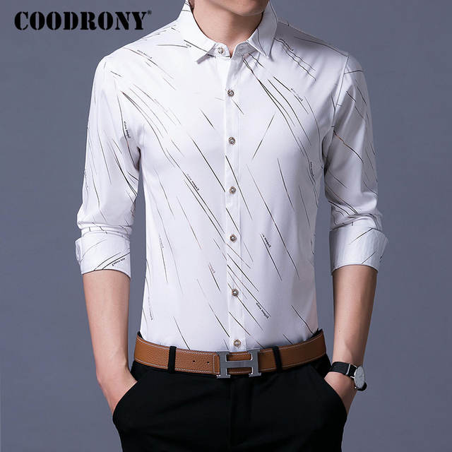 COODRONY Casual Shirts Long Sleeve Shirt Men Dress Brand Clothes 2018 Autumn New Arrivals Cotton Camisa Masculina Plus Size 8742