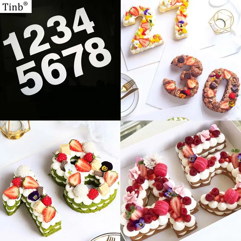 

2018 Plastic Acylic Number Cake Mold Cake Decorating Tool Birthday Cake Design Muffin Cake Mould Kitchen Bakeware Pastry Tool