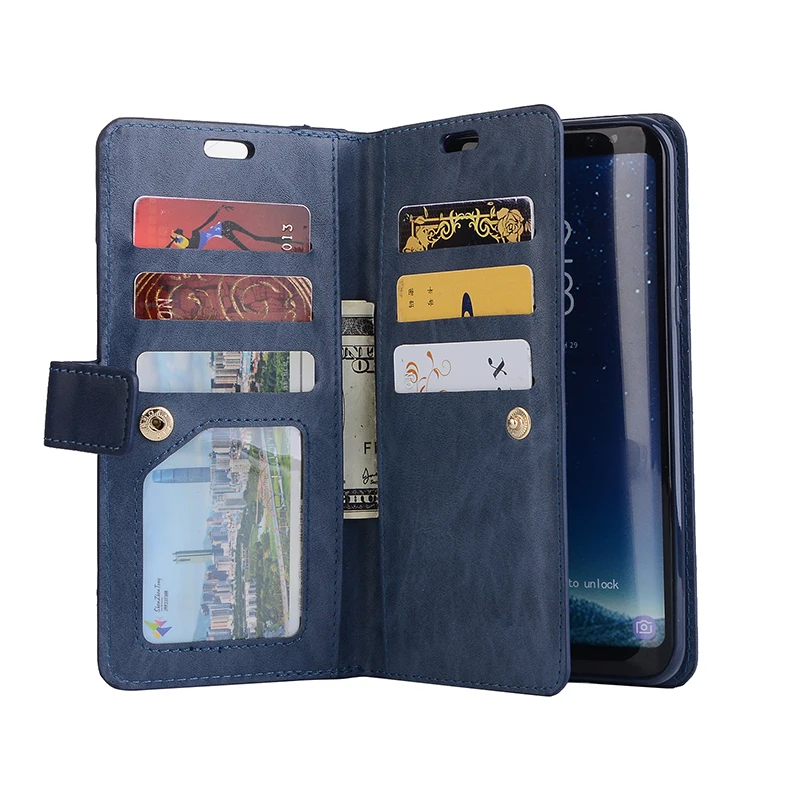 Чехол-книжка для телефона чехол Чехол для samsung Galaxy Note 8 9 Note8 Note9 с класса люкс из искусственной кожи 9 карт Многофункциональный