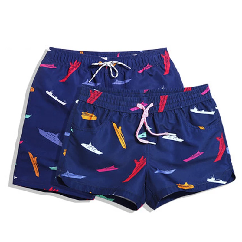 

Parents-child Dressing Beach Short Surf Quick Dry Trunks Lined Men Board Shorts Swim Holiday Solid Father Son Daughter Family