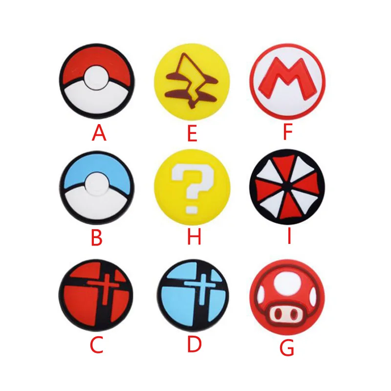 

Joystick Cover Thumb Stick Grip Cap Skin For Mario Nintend Switch NS Joy-Con Controller Pokeball JoyCon Gamepad Thumbstick Case