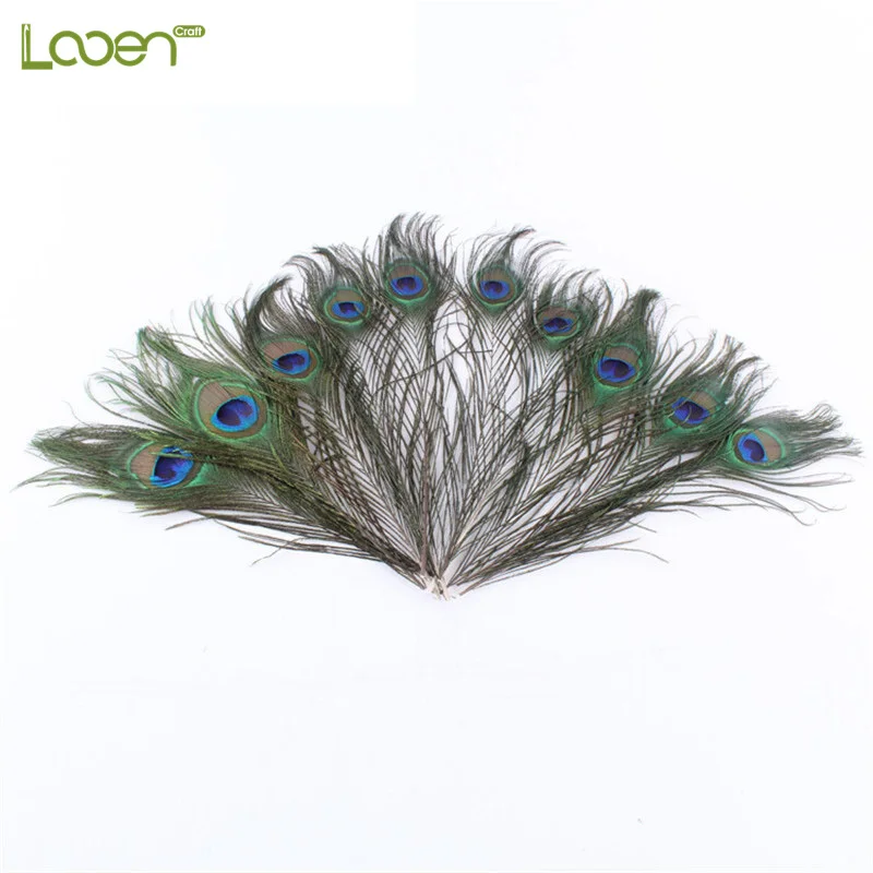 

10 Pcs/lot Bulk Beautiful Peacock Feather Blue Eyes Feathers For DIY Clothing Hat Dress Jewelry Wedding Party Decoration