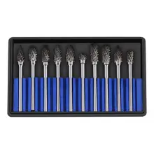 10 шт./компл. Вольфрам Карбид Заусенцы Набор 3 мм хвостовик для инструмент фреза гравировочные биты, набор ручных инструментов