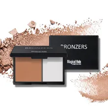 Двойной цвет прессованный порошок натуральный макияж пудра основа контроль масла яркий выделитель отбеливающий консилер порошок