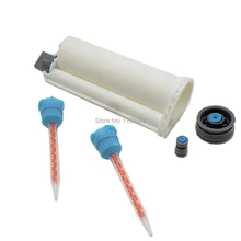 50ML Dual Cartridge Dispenser 10:1 Mix & 2 Adhesive Applicator Static Mixer Mixing Nozzle Fit Double-Barrel 50ml Dispensing Guns