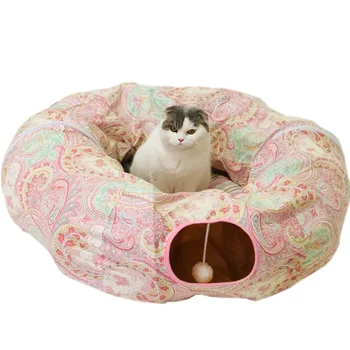 

1pcs Cat Toys 250cm Folding Cat Tunnel Cat Tunnel Rolling Ground Pet Environmentally Friendly Educational Toys 7 Colors