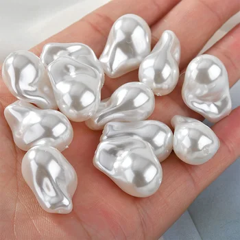 

New Arrival 40pcs 22*16MM White Acrylic Pearl Beads DIY Jewelry Findings Ornamnt Accessories Necklace Bracelet Necklace Beads