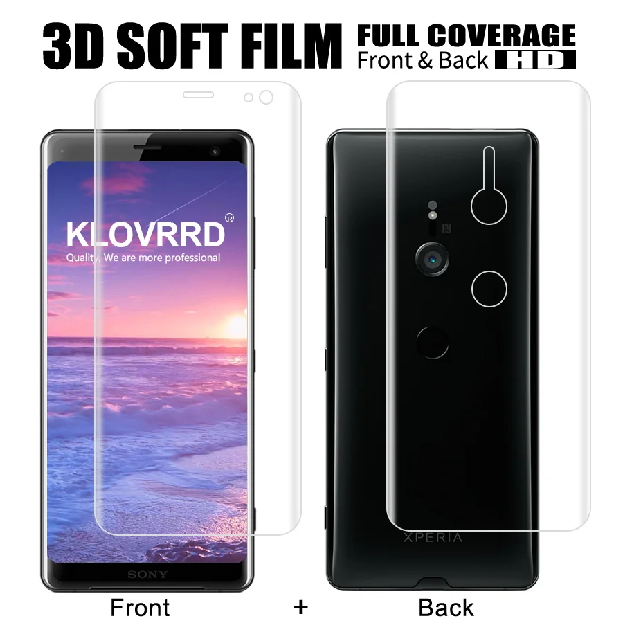 

Front + Back Soft Film For Sony Xperia XZ3 Screen Full Cover Protector For Sony XZ2 Compact Premium Silicone Hydrogel Sticker