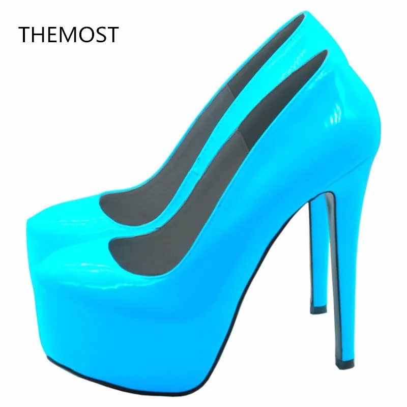 THEMOST Waterproof platform high heeled shoes.PU Leather.Suitable for spring and autumn wear. on 