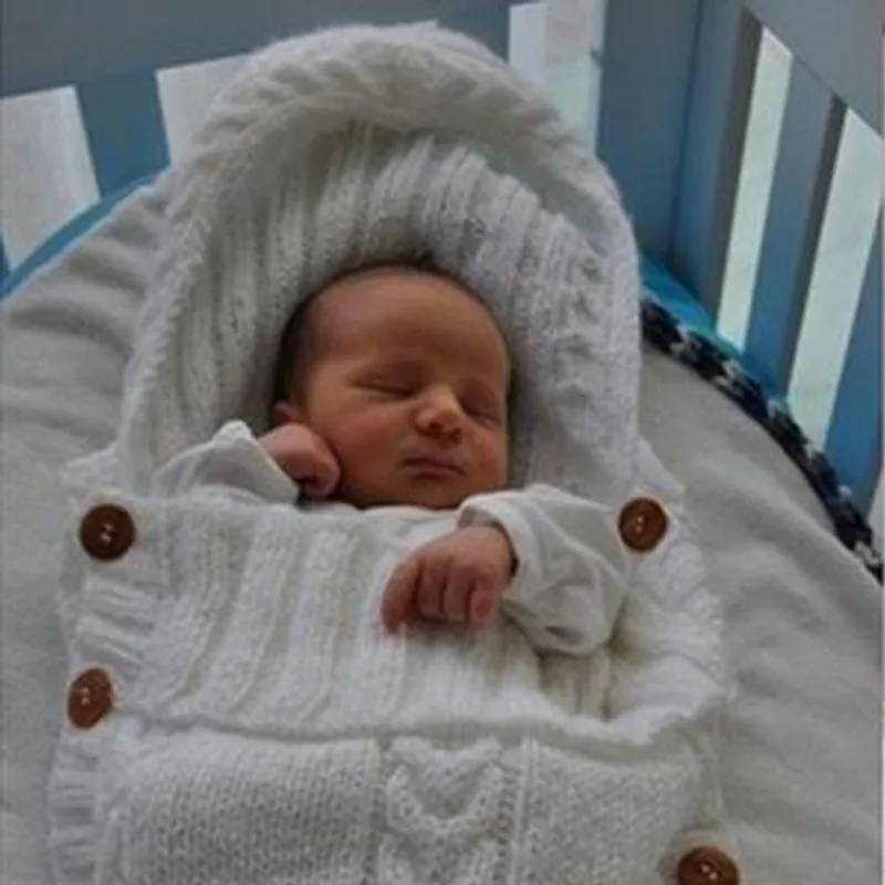 pink Neugeborenes Baby Gestrickt Wickeln Swaddle Decke Schlafsack f/ür 0-12 Monat Baby