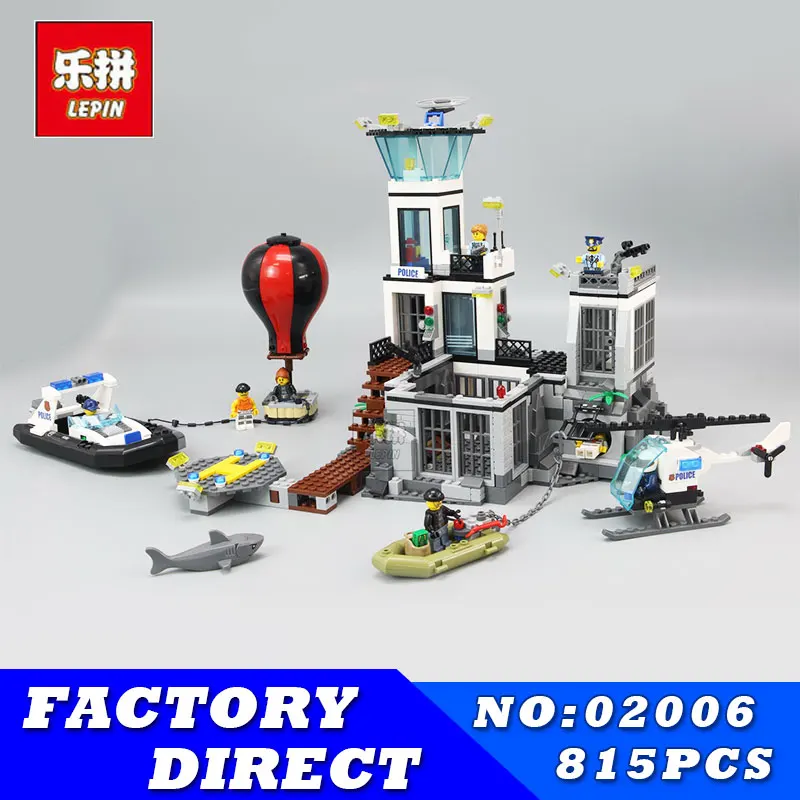 

LEPIN 02006 815Pcs City Series Prison Island Set Children Educational Building Blocks Bricks Boy Toys for Children With 60130