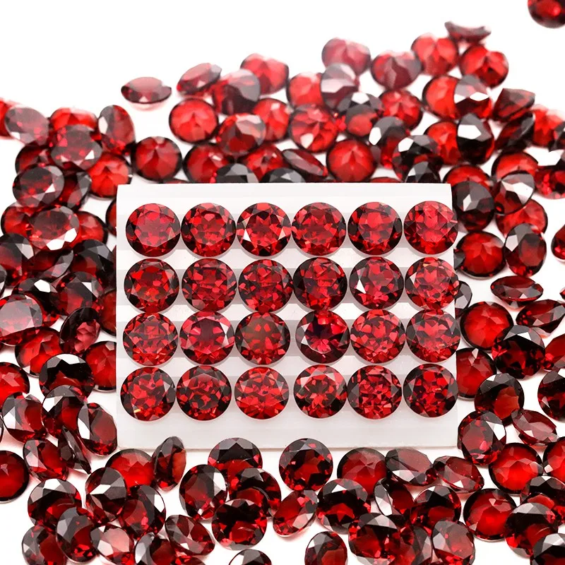 Gemstone Natural Garnet Round 8mm Bright Color and Fire Earring Design Anniversary Gift for Lover Jewelry Making Mian Stone
