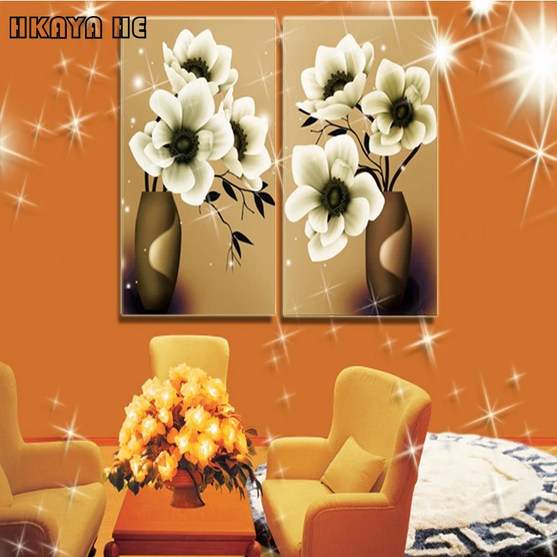 

HKAYA HE 5D DIY Full Square Diamond Painting "Flower" Multi-picture Combination Embroidery Cross Stitch Mosaic Decor gift FC2778