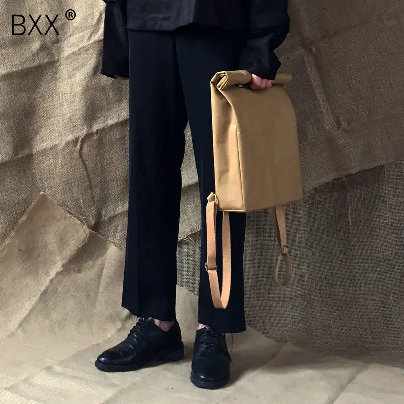 

[BXX] 2020 Washable Kraft Paper Female Backpack Women School Bag High Quality Backpack Multipurpose Business Computer Bag HE170