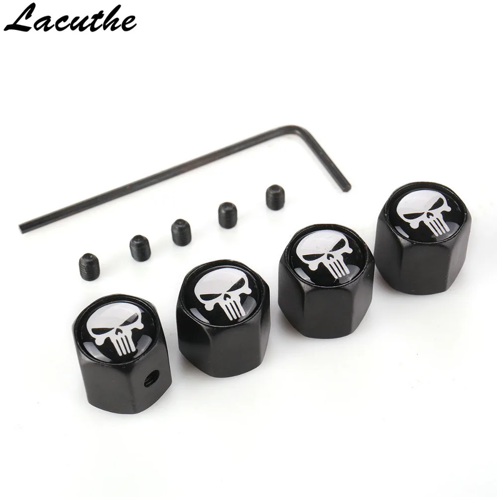 Juego de 4 tapones antirrobo de aluminio para v/álvula de aire de neum/ático de coche
