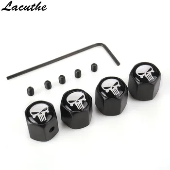 

HOT Anti Theft Punisher Skull Emblem Car Wheel Tire Valve Cap Stem Air Cover Car Styling Truck Car Motorbike Accessories