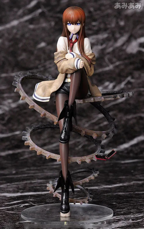 

1piece 9'' Free Shipping Cool Steins Gate Makise Kurisu Scale PVC Action Figure Model Toy Collection For Christmas Gifts