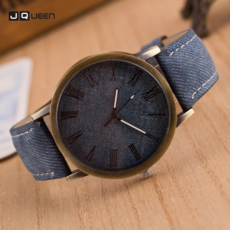 Luxury Brand Men font b Women b font Clock Retro Design Leather Analog Round Casual Cowboy