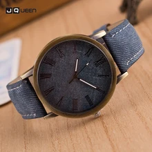 Luxury Brand Men font b Women b font Clock Retro Design Leather Analog Round Casual Cowboy