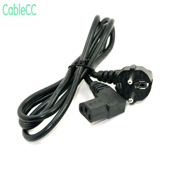 

2pcs/1pcs Europe EU plug Flat Nema 5-15P to IEC C13 Left Angled Power Cord for LCD LED Wall Mount TV 5ft 1.5m