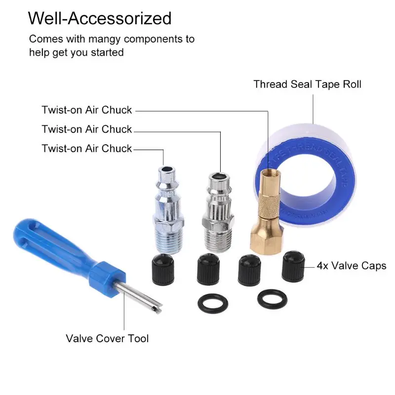 

Digital Tire Inflator Pressure Gauge 200PSI LCD Display Air Compressor Pump Quick Connect Coupler For Car Truck Motorcycle