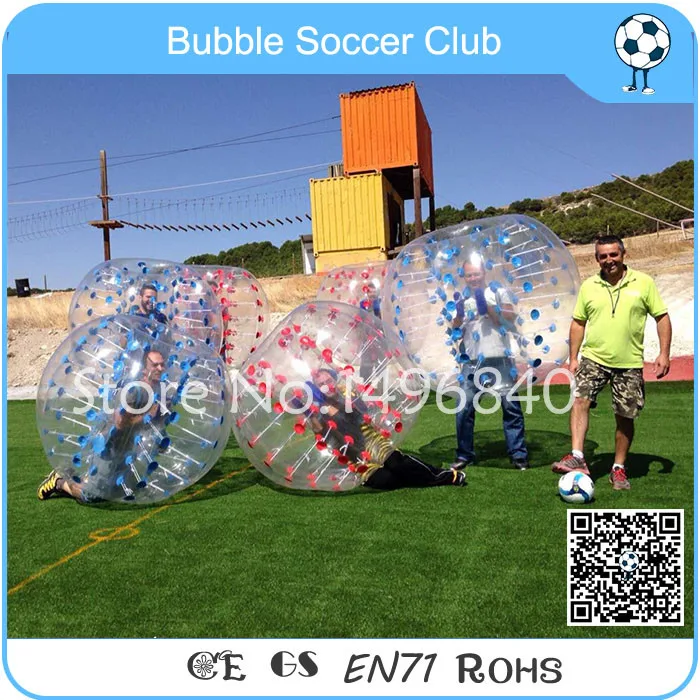 

Free shipping 6pcs(3Red+3Blue+1Pump)1.5m Inflatable Human Hamster Ball,Bubble Ball