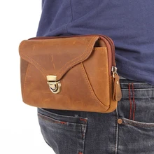 Crazy Horse кожаная поясная сумка петля крюк поясная сумка из натуральной кожи коричневая ручная работа сумка для телефона Хип Бум сумка с зажимом