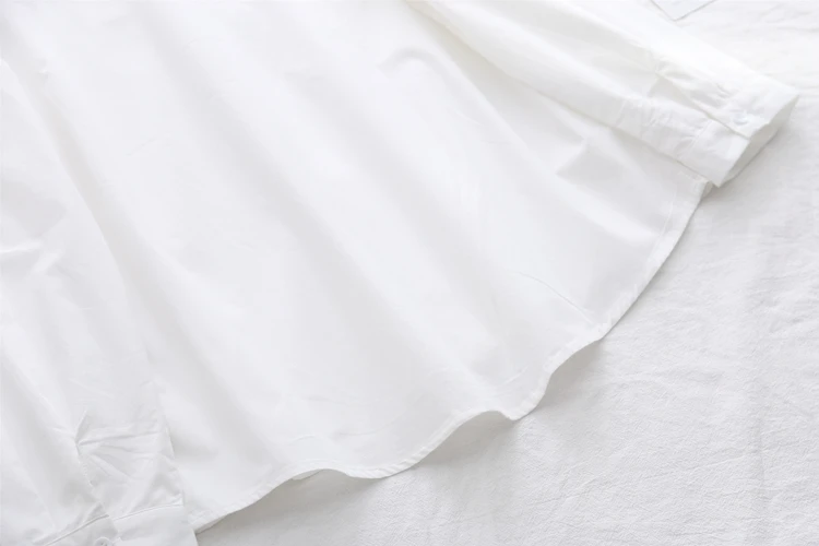 2018 Новое поступление Для женщин Белые блузы на пуговицах Свободные с длинным рукавом Мода Moose вышивка сладкий Camisa Blusa Feminina T89417F