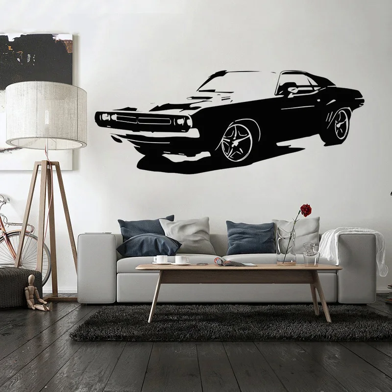 

Large Car Dodge Challenger Bedroom Wall Stickers Mural Art Home Decor Living Room Decoration Vinyl Poster B116
