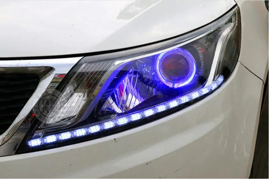Один комплект БАМПЕР фара для KIA K2 головной светильник 2011~ 2014y автомобильные аксессуары, передний светильник для kia k2 rio фары противотуманные