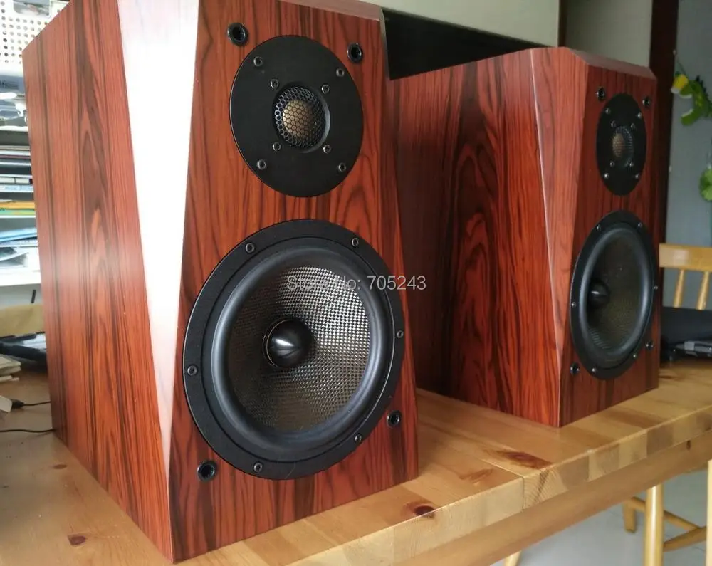 

pair 2unit MeloDavid audio D6 6.5 inch/7inch 1/2way boodshelft HIFI ,AV,HIEND speaker ,finished speaker
