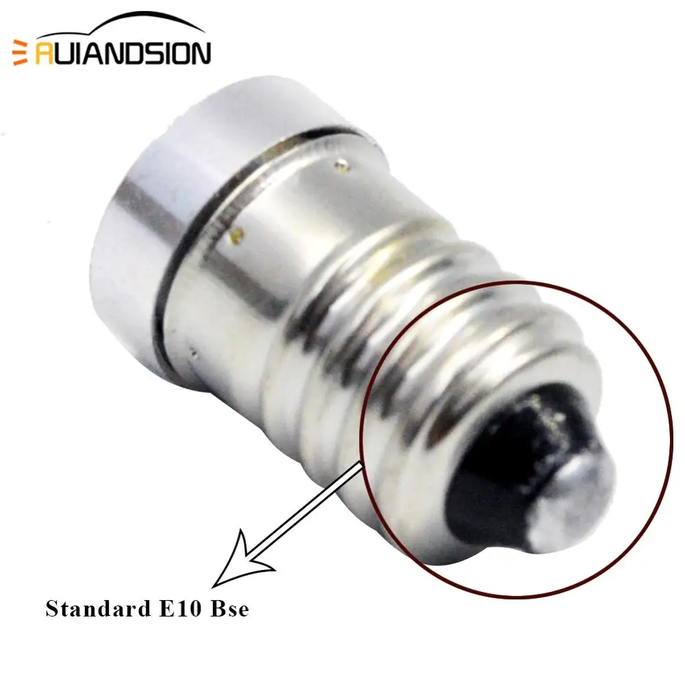 2x1 5 W 3V 6V 12VDC E10 база 3030 светодиодный обновленная лампа замена для фар Фонари фонари