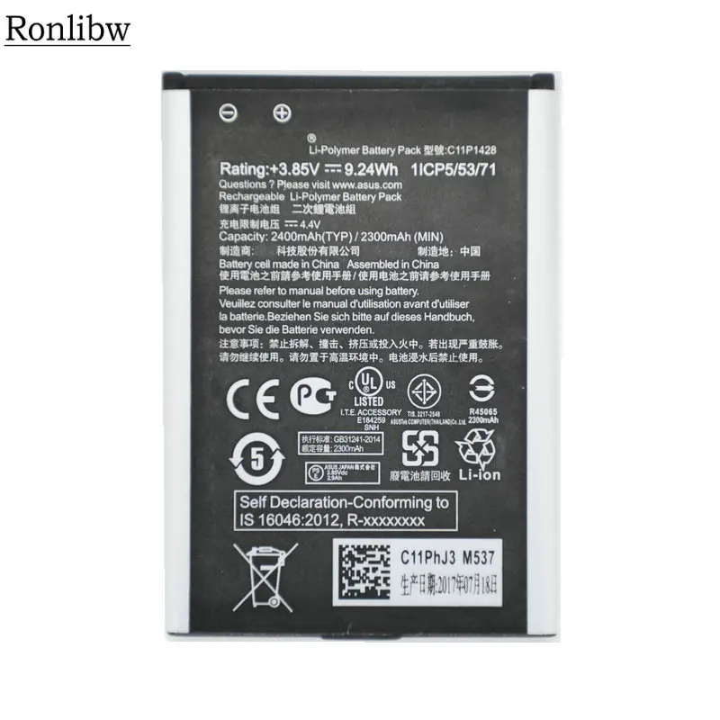 

Ronlibw3.85V 2400mAh C11P1428 Phone Replacement Battery for Asus Zenfone 2 Laser ZE500KL ZE500KG battery