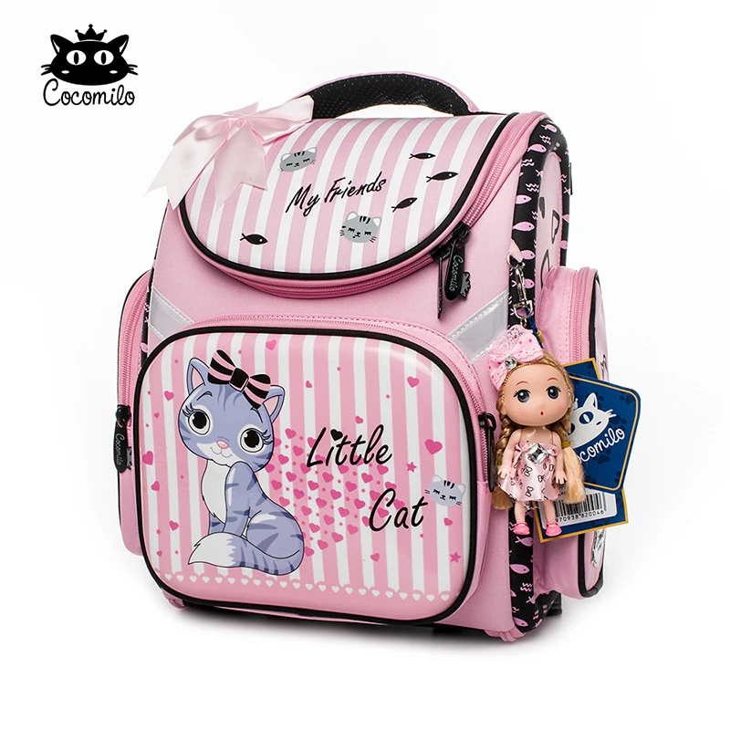 Cocomilo Brand Children New Style Cartoon Cat Girls School Bags Waterproof Foldable Orthopedic School Backpack Kids Cute Bolsas Cocomilo Brand Children New Style Cartoon Cat Girls School Bags Waterproof Foldable Orthopedic School Backpack Kids Cute Bolsas