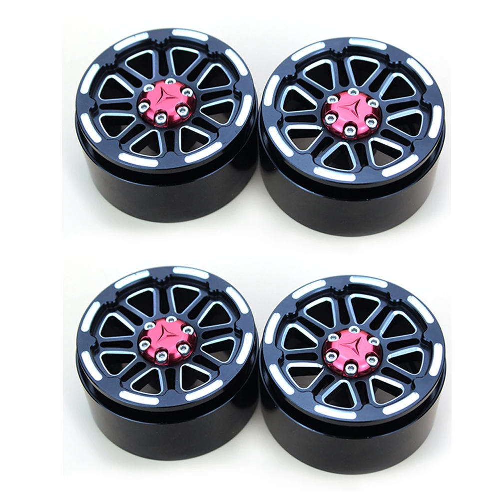 

4Pcs Spare Car Accessories With Multiple Screws Heavy Duty Metal Hub Mini Toys Parts Beadlock Wheel For 1/10 RC Crawler Wraith