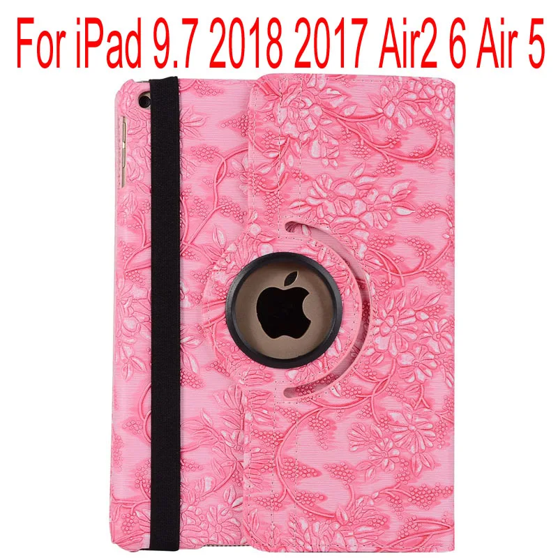 Case Вращающийся на 360 градусов чехол-подставка для iPad Air 2 5 6 iPad 9,7 5 6th для iPad Mini 1 2 3 4+ ручка+ пленка - Цвет: Case