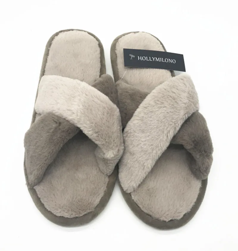 

WINTER MENS FLOOR HOME SLIPPERS CROSS-TIED GOOD PLUSH FUR CROSSING NON-SLIP HOUSE SLIPPER FOR MEN MALE MAN TEENAGERS